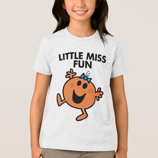 Little Miss Fun Waving Joyously Tri-Blend Shirt (Front)