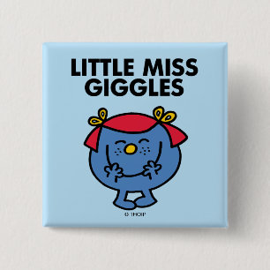 Little Miss Giggles   Black Lettering 15 Cm Square Badge