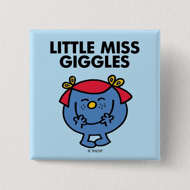 Little Miss Giggles | Black Lettering 15 Cm Square Badge (Front)