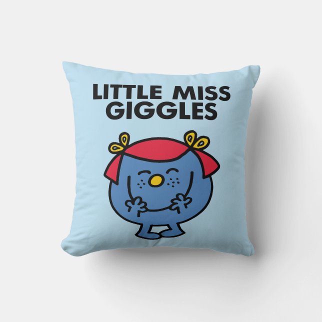 Little Miss Giggles | Black Lettering Cushion (Front)