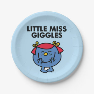 Little Miss Giggles Black Lettering Paper Plate