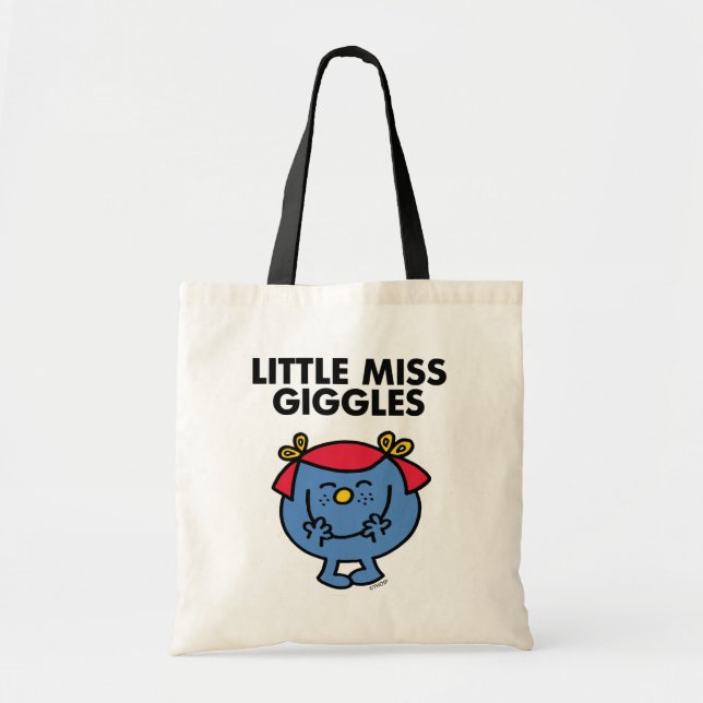 Little Miss Giggles | Black Lettering Tote Bag (Front)