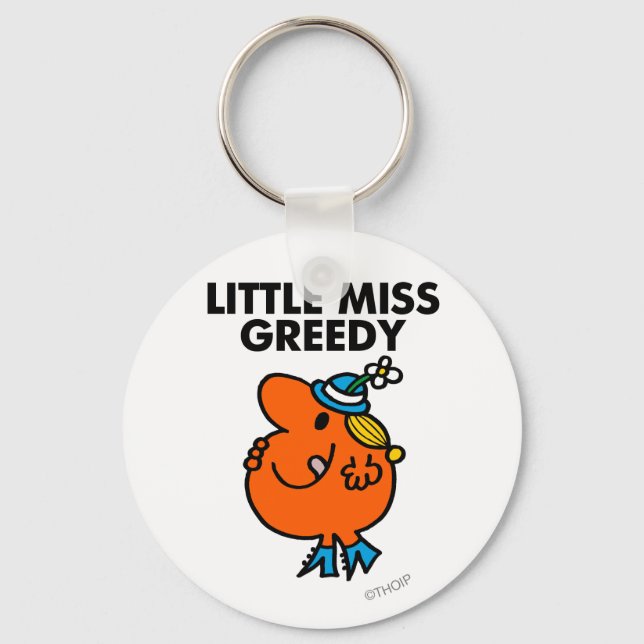 Little Miss Greedy Licking Her Lips Key Ring (Front)