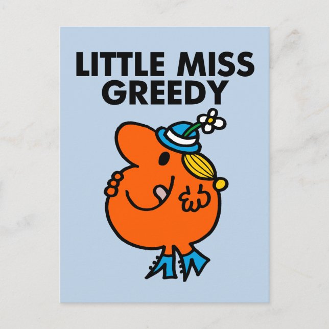 Little Miss Greedy Licking Her Lips Postcard (Front)