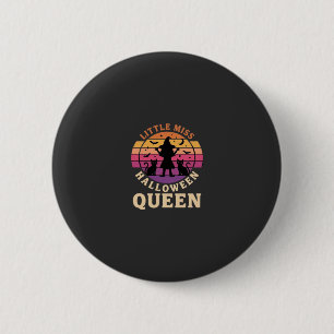 Little Miss Halloween Queen Witch Cat Design_1 6 Cm Round Badge