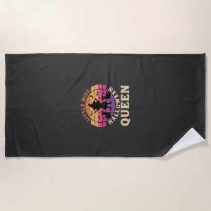 Little Miss Halloween Queen Witch Cat Design_1 Beach Towel
