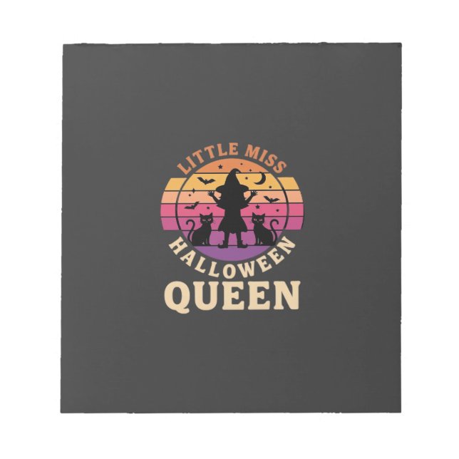 Little Miss Halloween Queen Witch Cat Design_1 Notepad (Front)