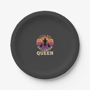 Little Miss Halloween Queen Witch Cat Design_1 Paper Plate
