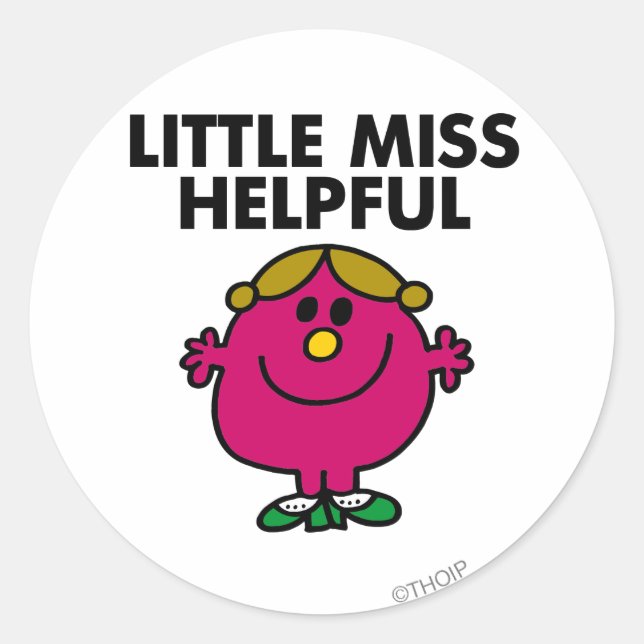 Little Miss Helpful Classic Classic Round Sticker (Front)