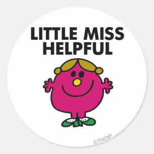 Little Miss Helpful Classic Round Sticker