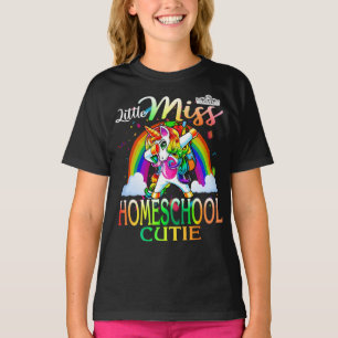 Little Miss Homeschool Cutie Unicorn Rainbow T-Shirt