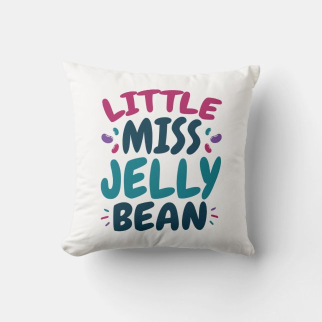 Little Miss Jelly Bean Easter Candy Nickname Cushion (Front)