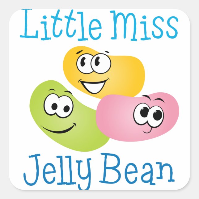 Little Miss Jelly Bean Square Sticker (Front)