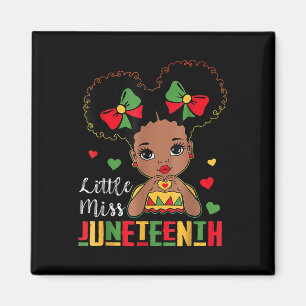 Little Miss Juneteenth Afro Girl Cute Black Freedo Magnet