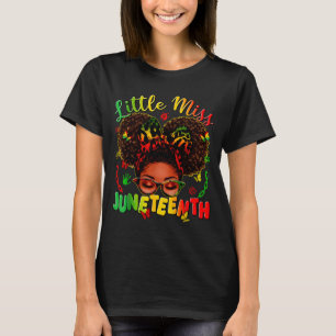 Little miss juneteenth afro pride black afro hair T-Shirt