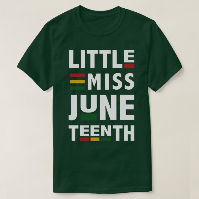 Little miss juneteenth celebrating american africa T-Shirt (Design Front)