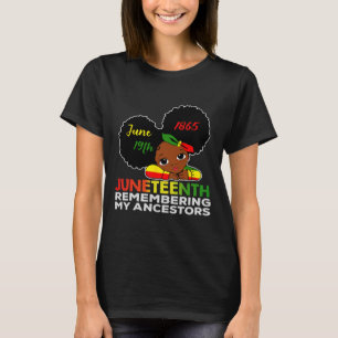 Little Miss Juneteenth Remembering My Ancestors Bl T-Shirt