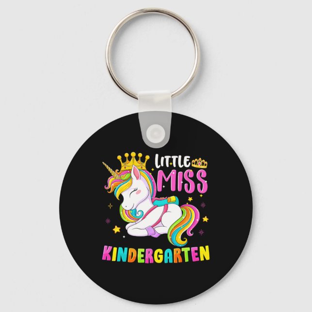 Little Miss Kindergarten Back To School Hello Kind Key Ring (Front)