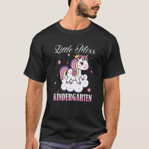 Little Miss Kindergarten Back To School Unicorn Gi T-Shirt