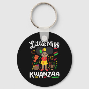 Little Miss Kwanzaa African American Black Kids Gi Key Ring