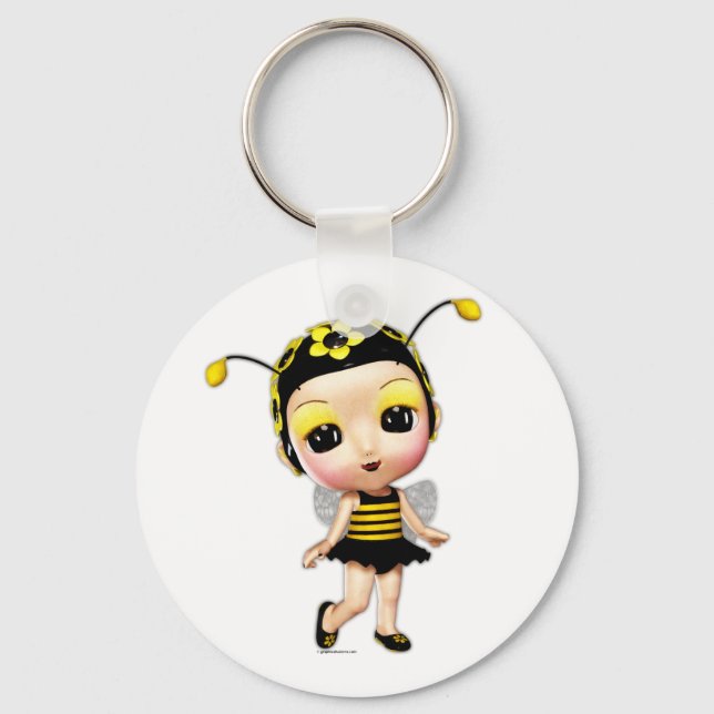 Little Miss Lady Bumblebee Keyring (Front)