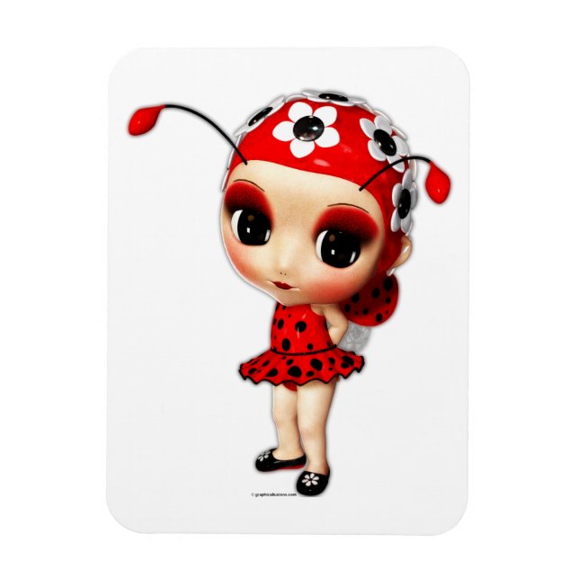 Little Miss Ladybug Magnet (Vertical)
