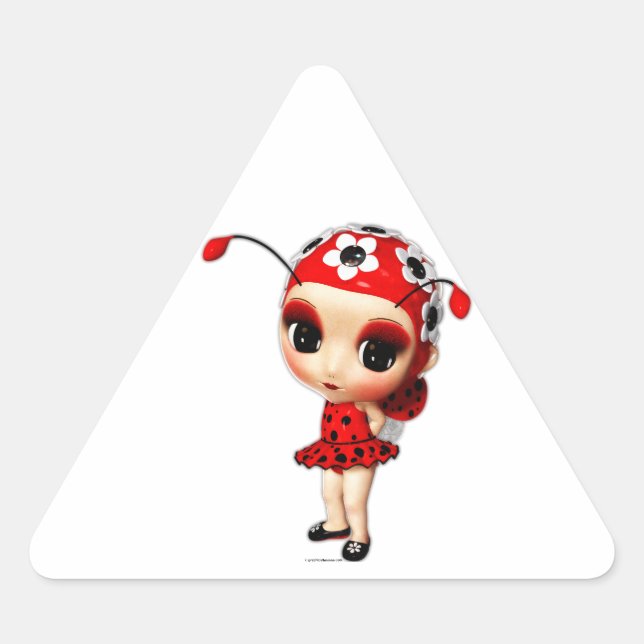 Little Miss Ladybug Triangle Sticker (Front)