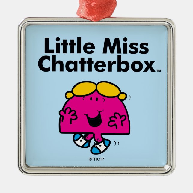 Little Miss | Little Miss Chatterbox is So Chatty Metal Tree Decoration (Front)
