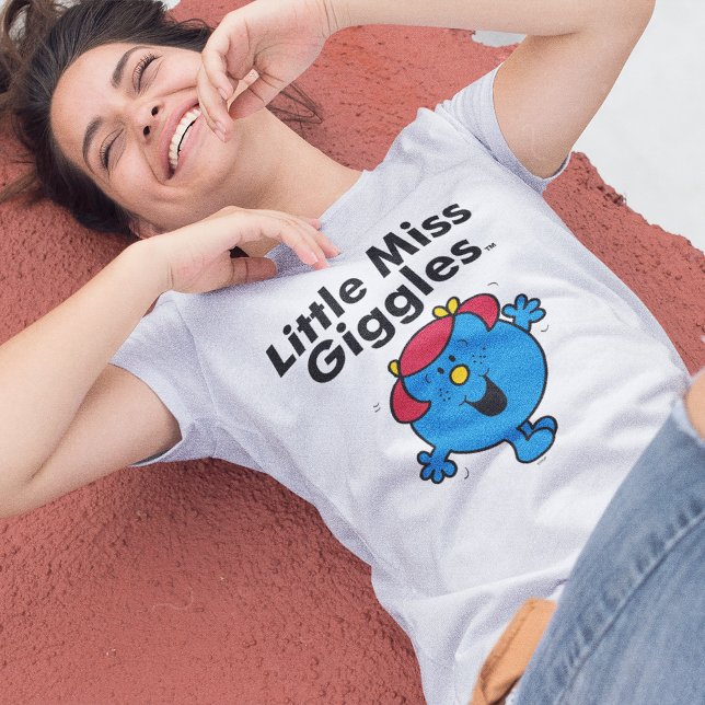 Little Miss | Little Miss Giggles Likes To Laugh Tri-Blend Shirt (Person wearing shirt)