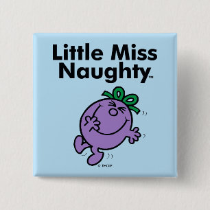 Little Miss Little Miss Naughty is So Naughty 15 Cm Square Badge