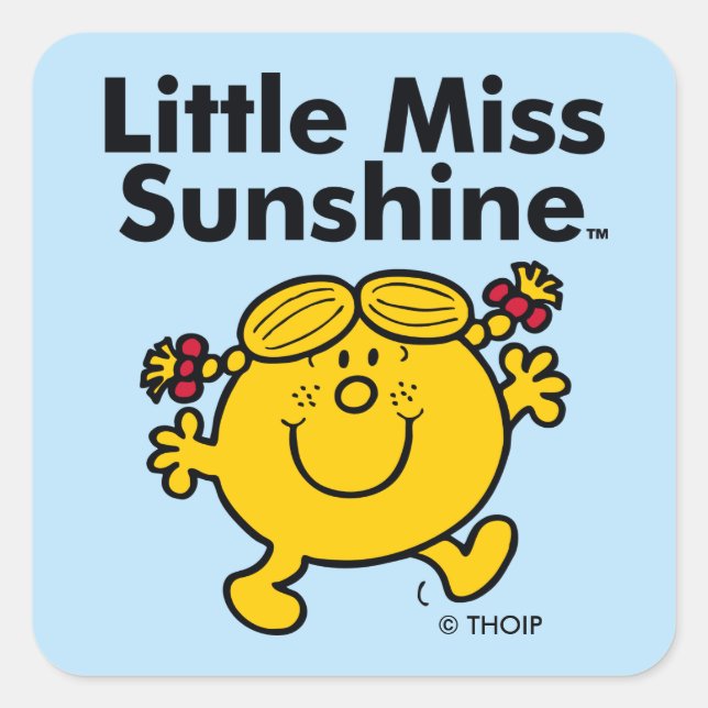 Little Miss | Little Miss Sunshine is a Ray of Sun Square Sticker (Front)