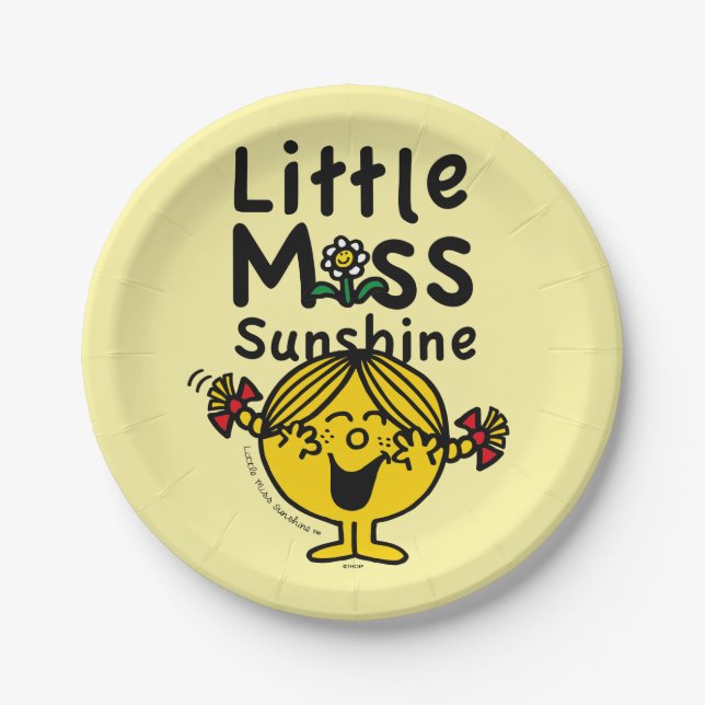 Little Miss | Little Miss Sunshine Laughs Paper Plate (Front)