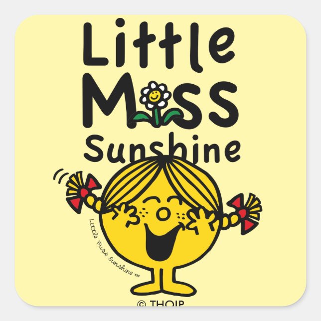 Little Miss | Little Miss Sunshine Laughs Square Sticker (Front)