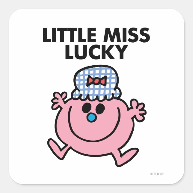 Little Miss Lucky | Black Lettering Square Sticker (Front)