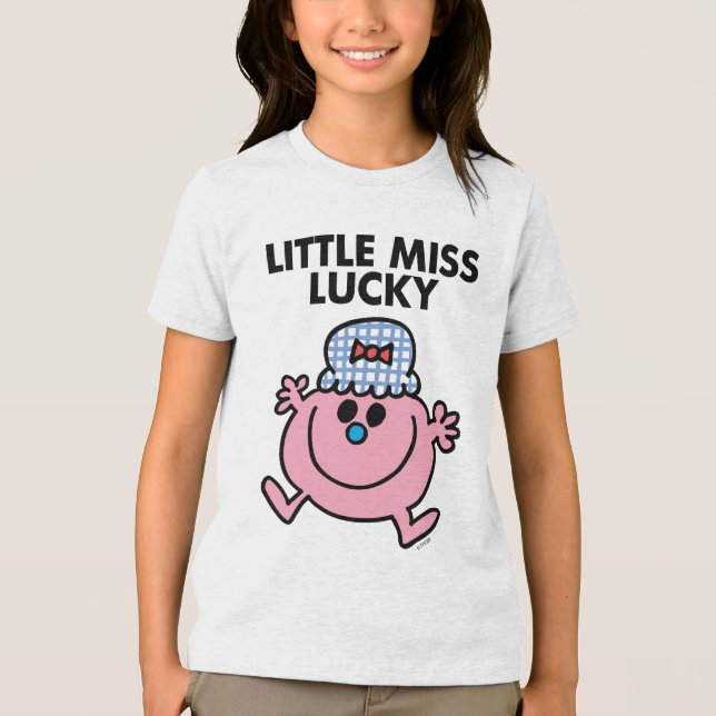 Little Miss Lucky | Black Lettering Tri-Blend Shirt (Front)