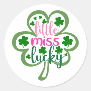 Little Miss Lucky Charm 🍀✨ Classic Round Sticker