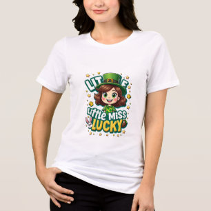 Little Miss Lucky: Cute St. Patrick's Day Girl  Tri-Blend Shirt
