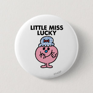 Little Miss Lucky Hiding Her Mouth 6 Cm Round Badge