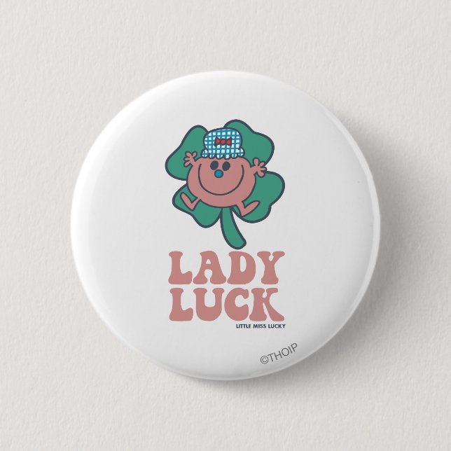 Little Miss Lucky | Lady Luck 6 Cm Round Badge (Front)