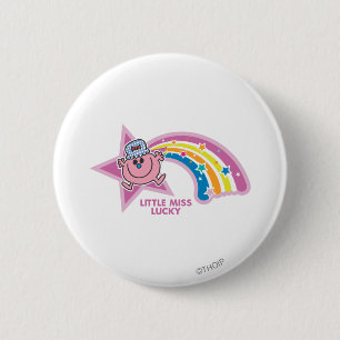 Little Miss Lucky   Rainbow 6 Cm Round Badge