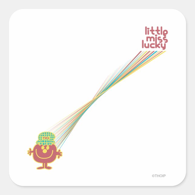 Little Miss Lucky | Rays Of Luck Square Sticker (Front)
