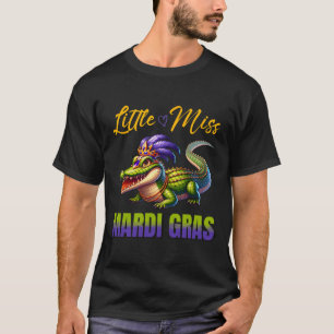 Little Miss Mardi Gras Alligator Mardigator Cute K T-Shirt