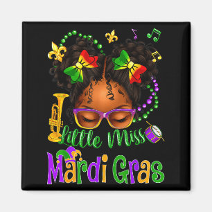 Little Miss Mardi Gras Bow Girls Kids New Orleans  Magnet