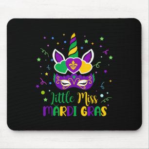 Little Miss Mardi Gras Carnival Unicorn For Toddle Mouse Pad