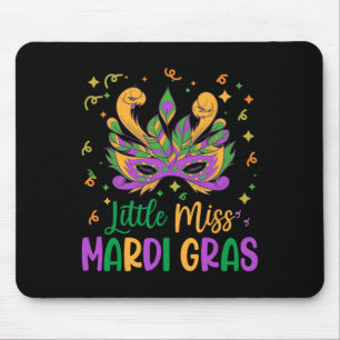 Little Miss Mardi Gras Cute Outfit Girls Toddler L Mouse Pad