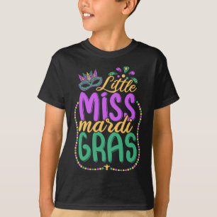 Little Miss Mardi Gras Kids Carnival Apparel Girls T-Shirt