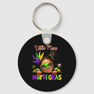 Little Miss Mardi Gras Messy Bun Girls Kids New Or Key Ring
