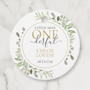 Little Miss Mr ONEderful First Birthday Favour Tags