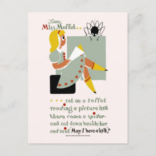Little Miss Muffet. 1940 reading promotion poster Postcard