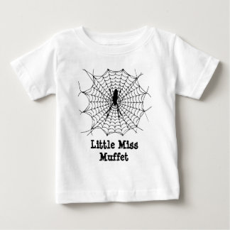 Little Miss Muffet black spider in web kids Baby T-Shirt